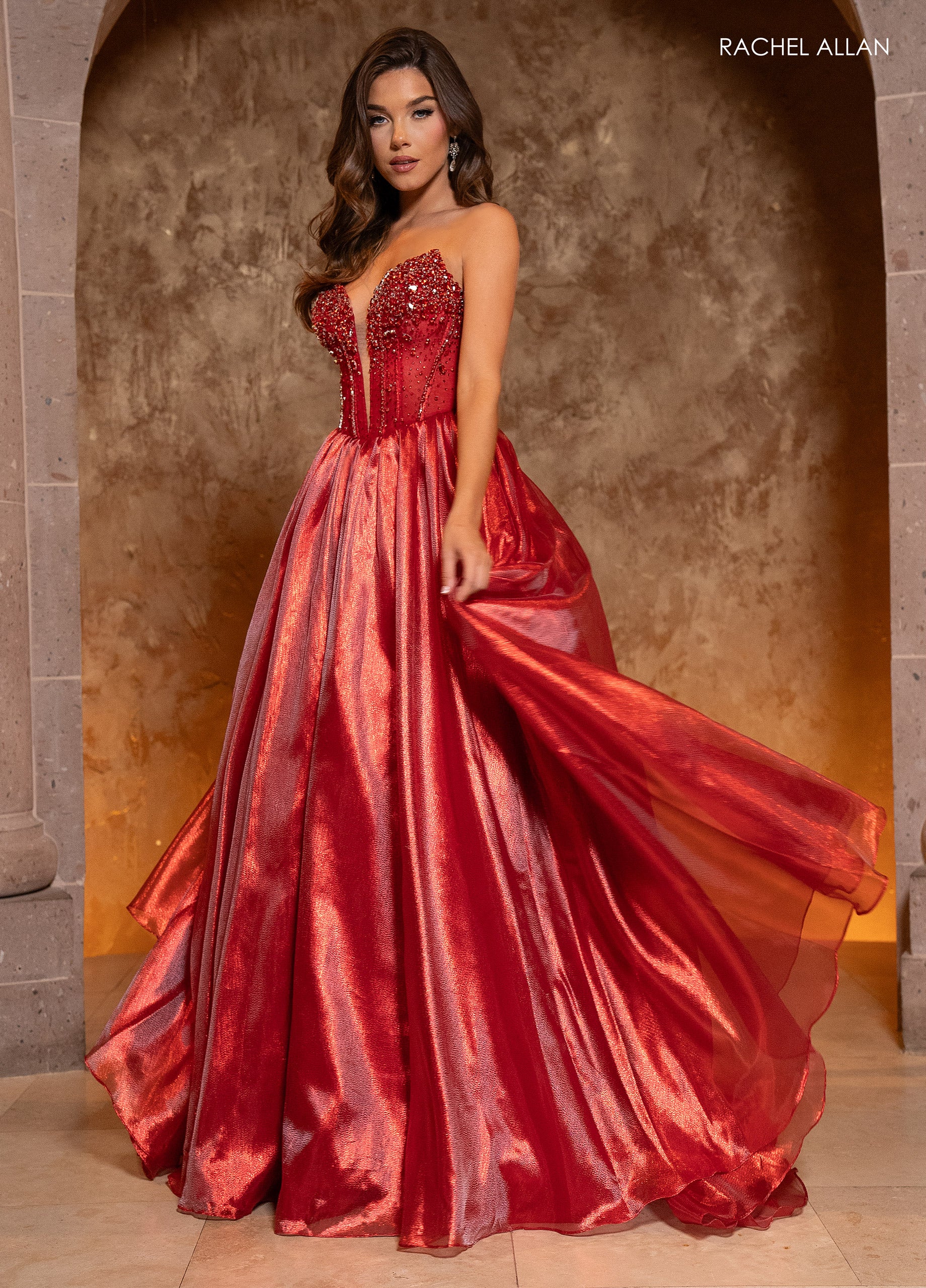 Rachel Allan 70812 Long Formal Ball Gown Beaded Prom Dress – The Dress  Outlet