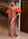 Prom Dresses Long Beaded Print Formal Removable Sleeve Prom Dress Nude Multi