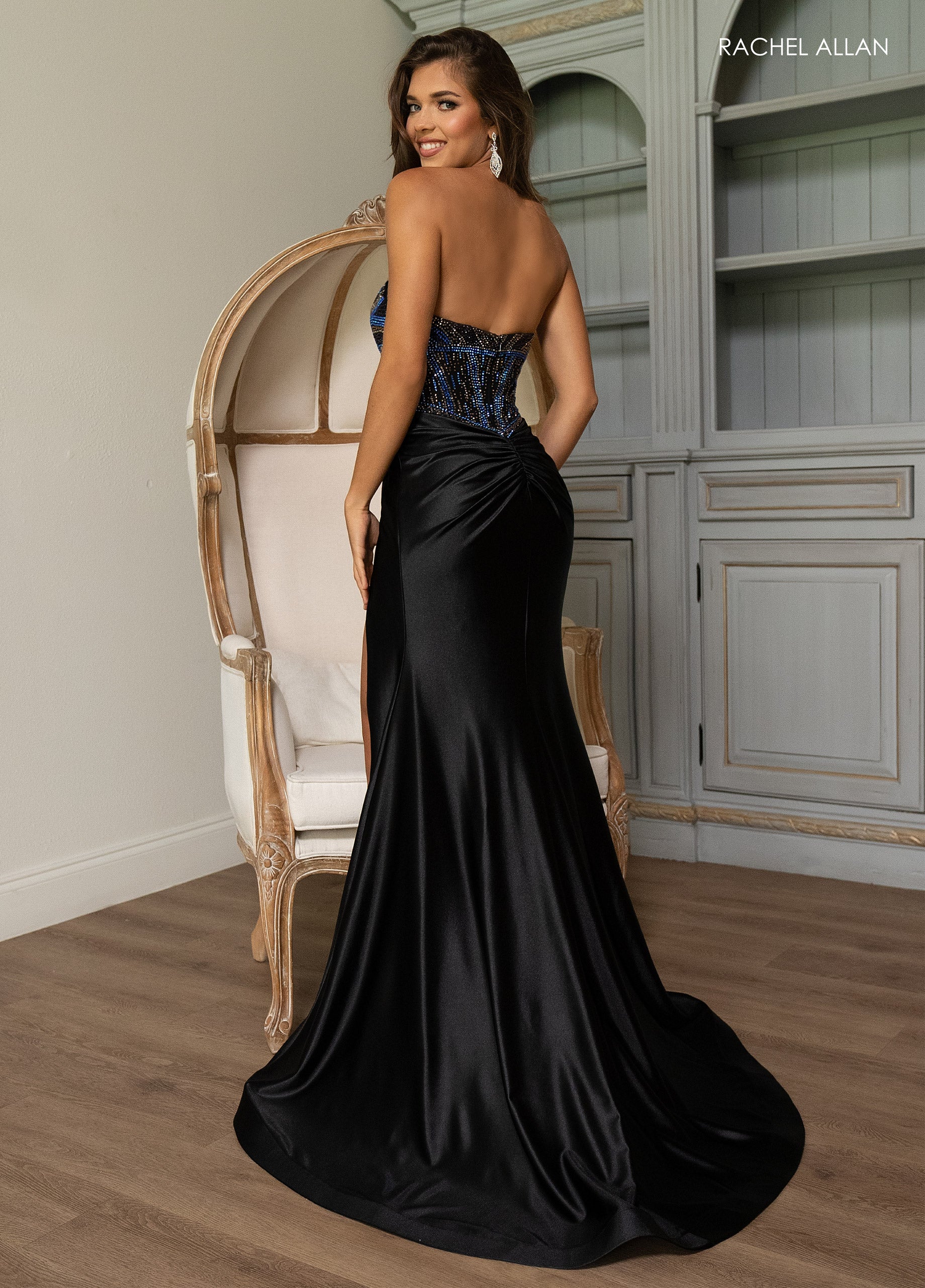 Rachel Allan 70838 Long Formal Beaded Prom Dress