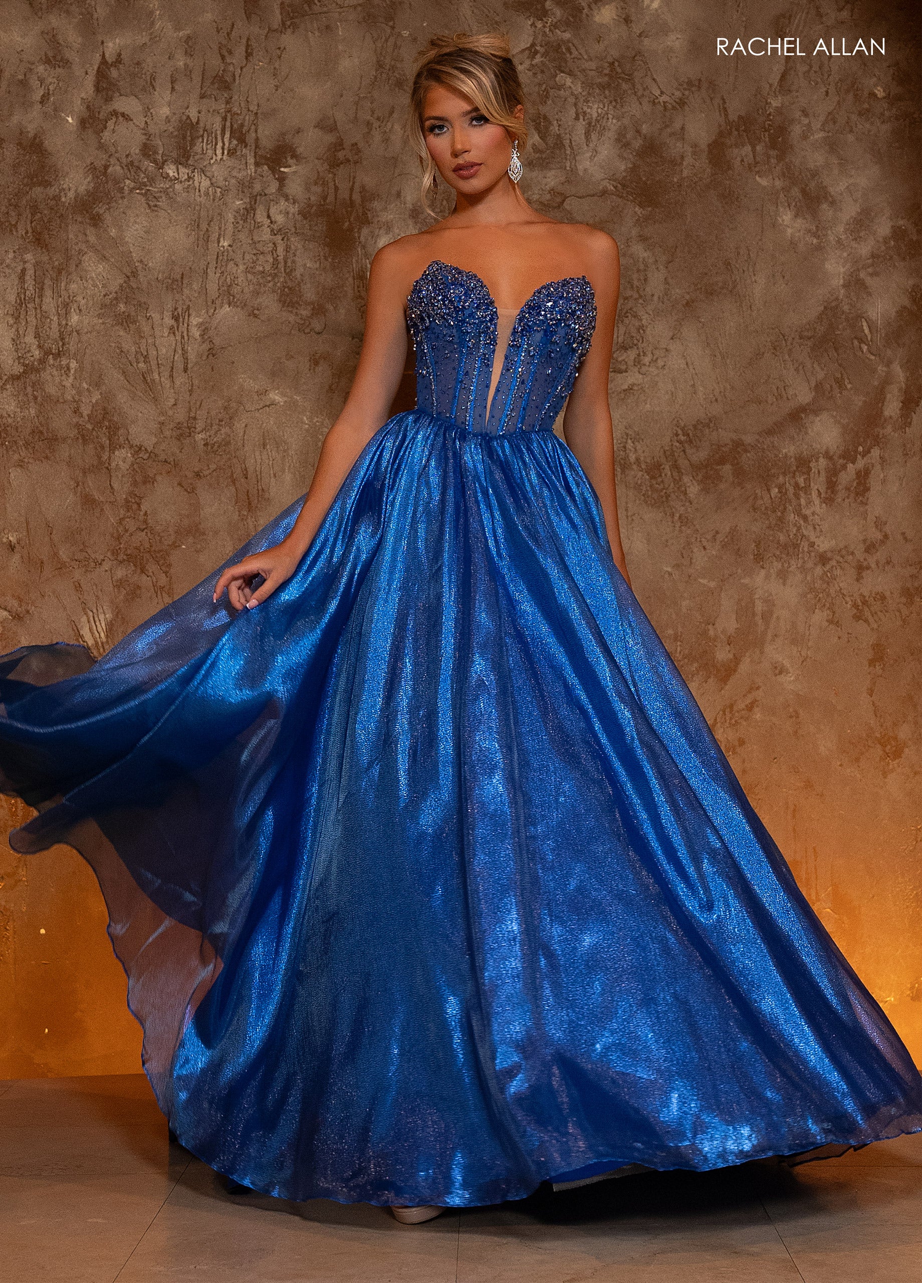 Rachel Allan 70812 Long Formal Ball Gown Beaded Prom Dress – The Dress  Outlet