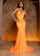 Prom Dresses Long Fitted Glitter Formal Prom Dress Tangerine