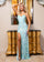 Prom Dresses Long Evening Slit Formal Beaded Prom Dress Mint Iridescent