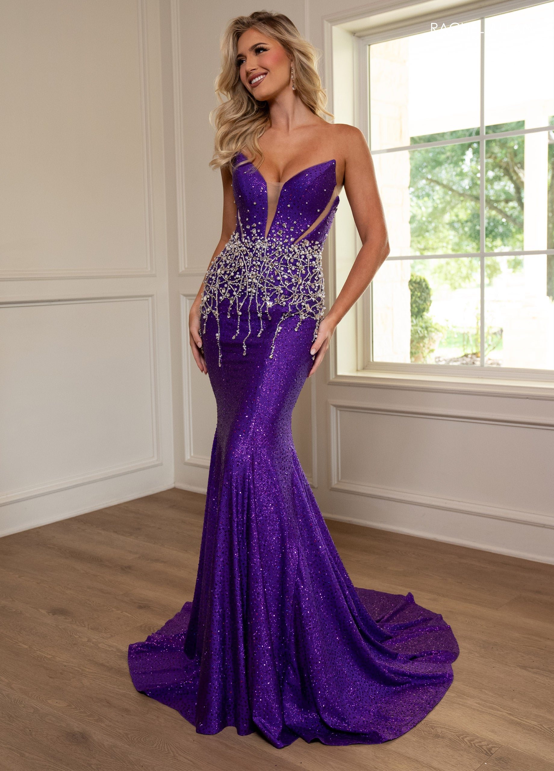 Black Rachel Allan 70742 Long Glitter Mermaid Sequin Formal Prom Dress ...