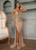 Prom Dresses Long Formal Fitted Beaded Prom Dress Rose Gold
