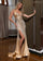 Prom Dresses Long Fitted Formal Slit Prom Dress Deep Champagne