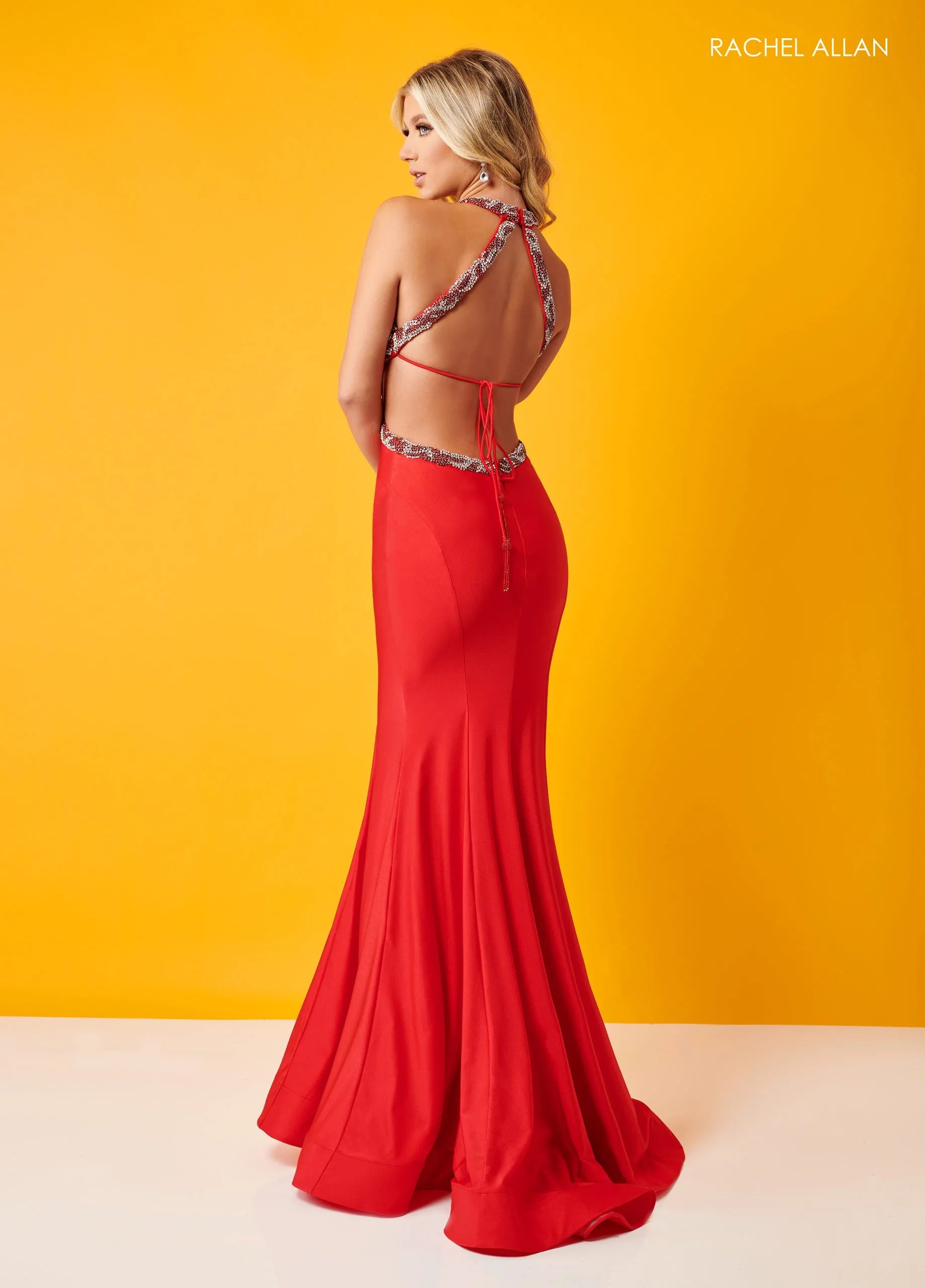 Prom Dresses Long Formal Beaded Mermaid Prom Dress Rachel Allan 70448 Red