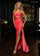 Prom Dresses Long Formal Sequin Slit Prom Dress Coral