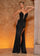 Prom Dresses Long Fitted Front Slit Formal Prom Dress Black