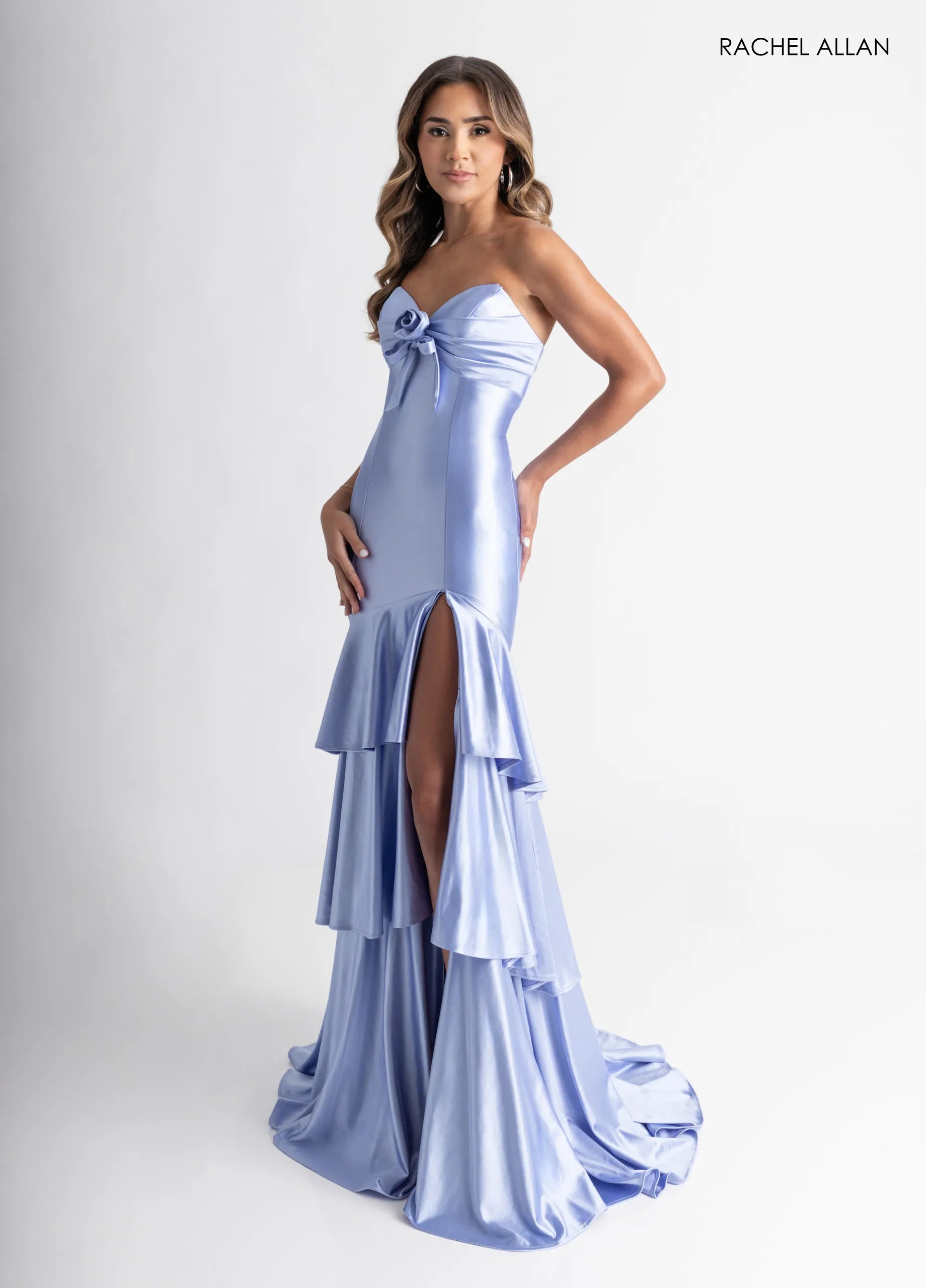 Prom Dresses Long Formal Ruffle Prom Dress Cloud Blue