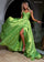 Prom Dresses Long Slit Ball Gown Formal Prom Dress Lime