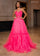 Prom Dresses Long Formal Tiered Ball Gown Pleated Prom Dress Hot Pink