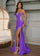 Prom Dresses Prom Beaded High Slit Long Formal Dress Purple