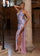 Prom Dresses Fitted Long Formal Beaded Slit Prom Dress Pink Multi