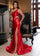 Prom Dresses Long High Slit Fitted Formal Prom Dress Red