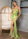 Prom Dresses Long Fitted Front Slit Formal Prom Dress Lime