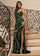 Prom Dresses Long Fitted Formal Beaded Pattern Slit Prom Dress Emerald Lime