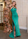 Prom Dresses Fitted Slit Long Formal Beaded Prom Dress Emerald