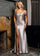 Prom Dresses Long Fitted Prom Slit Formal Dress Silver