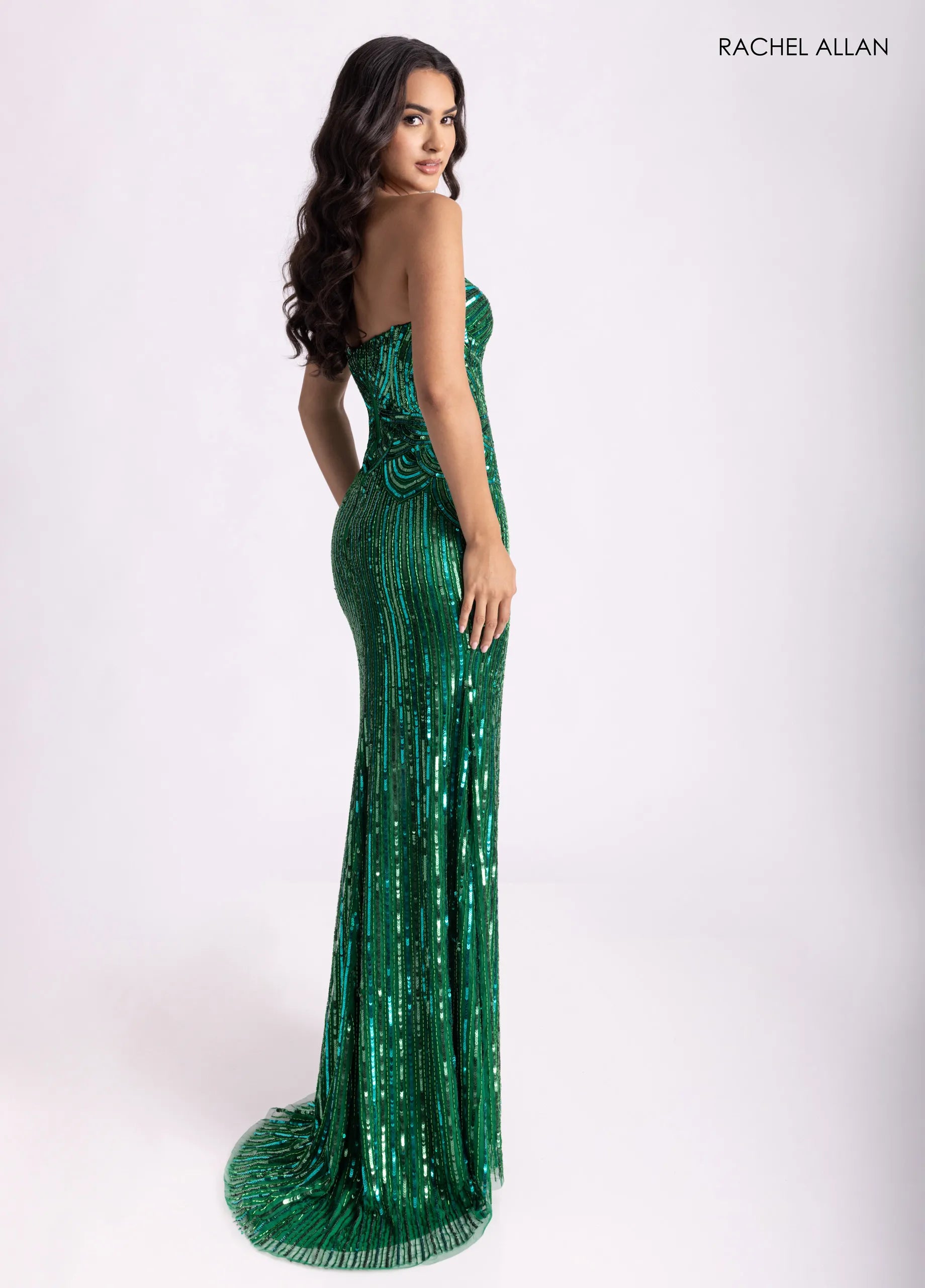 Prom Dresses Long Formal Beaded Fitted Prom Dress Emerald