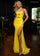 Prom Dresses Long Formal Sequin Slit Prom Dress Yellow