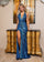 Prom Dresses Prom Beaded Long Formal Fitted Dress Navy Ocean