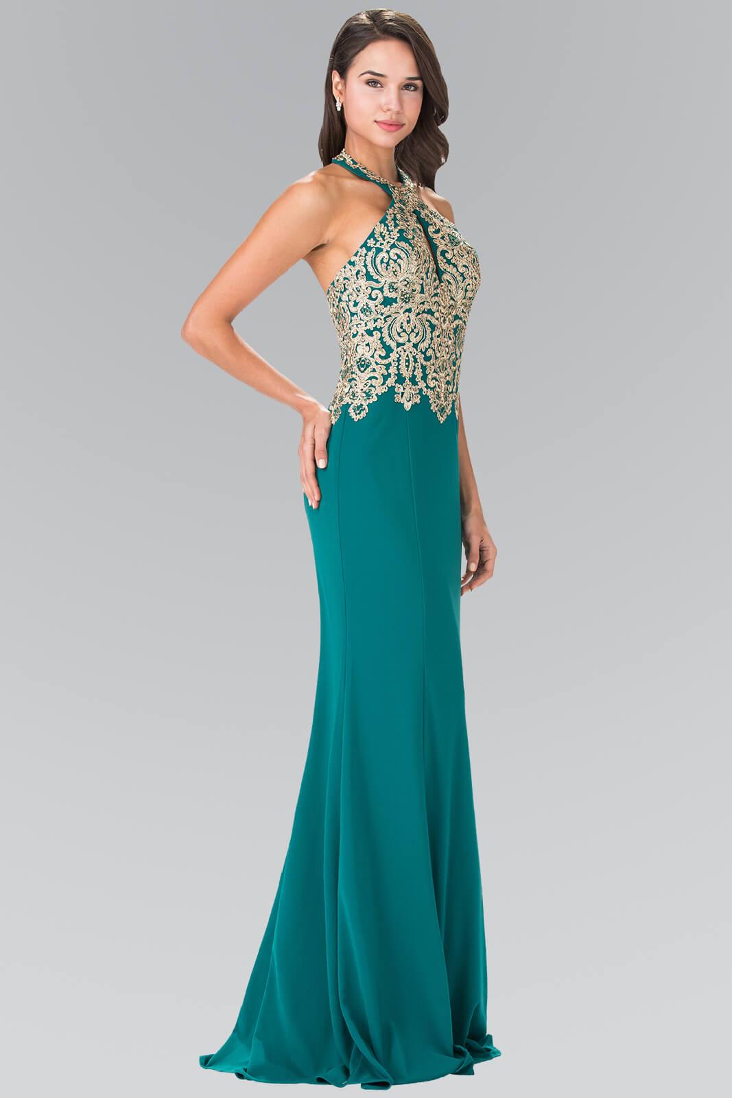 Black Prom Fitted Halter Neck Formal Dress Evening Gown