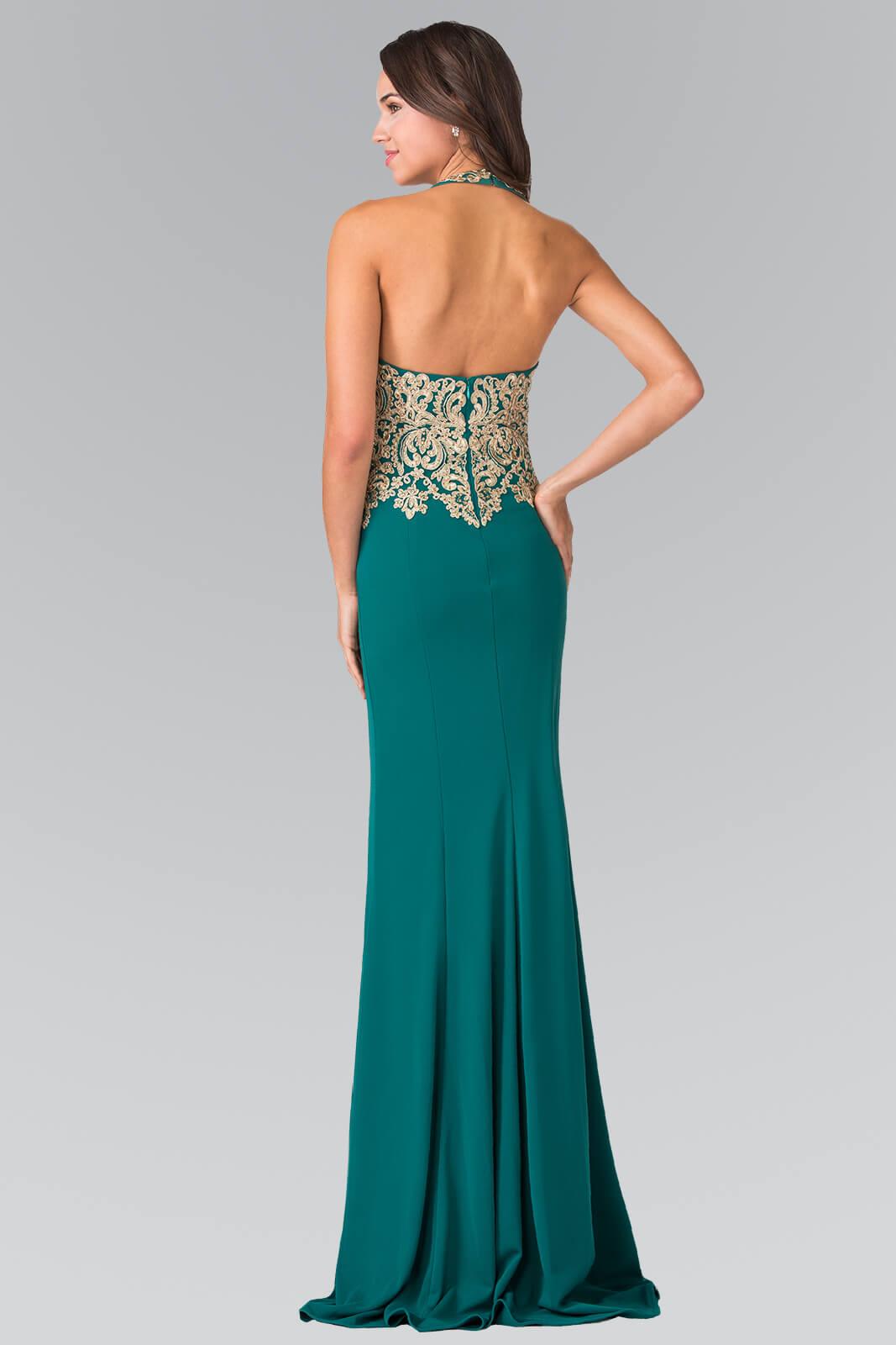 Prom Fitted Halter Neck Formal Dress Evening Gown - The Dress Outlet Elizabeth K