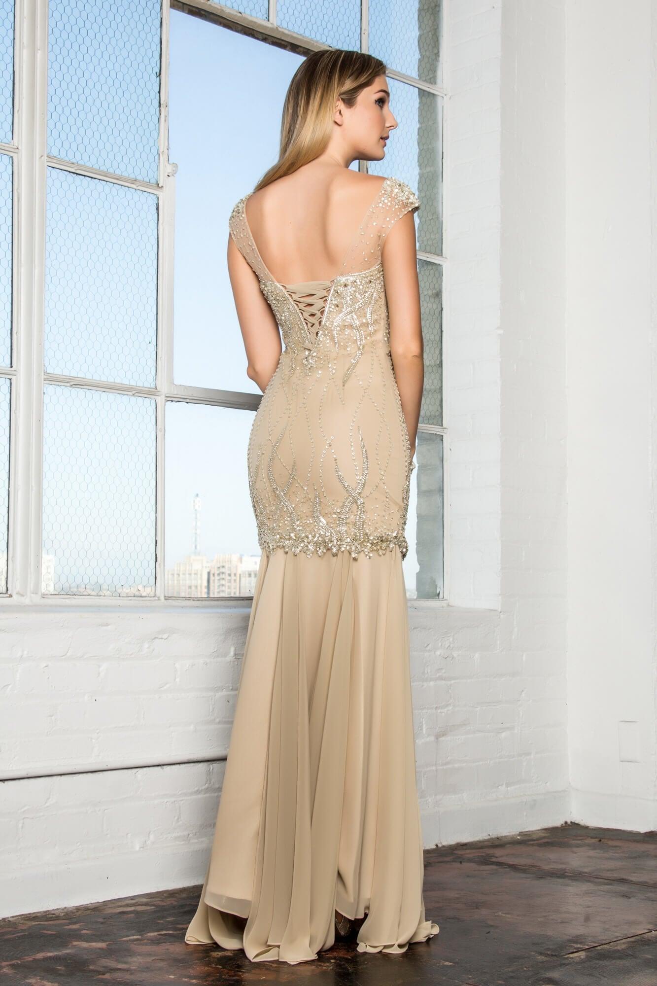 Prom Fitted Long Dress Formal - The Dress Outlet Elizabeth K