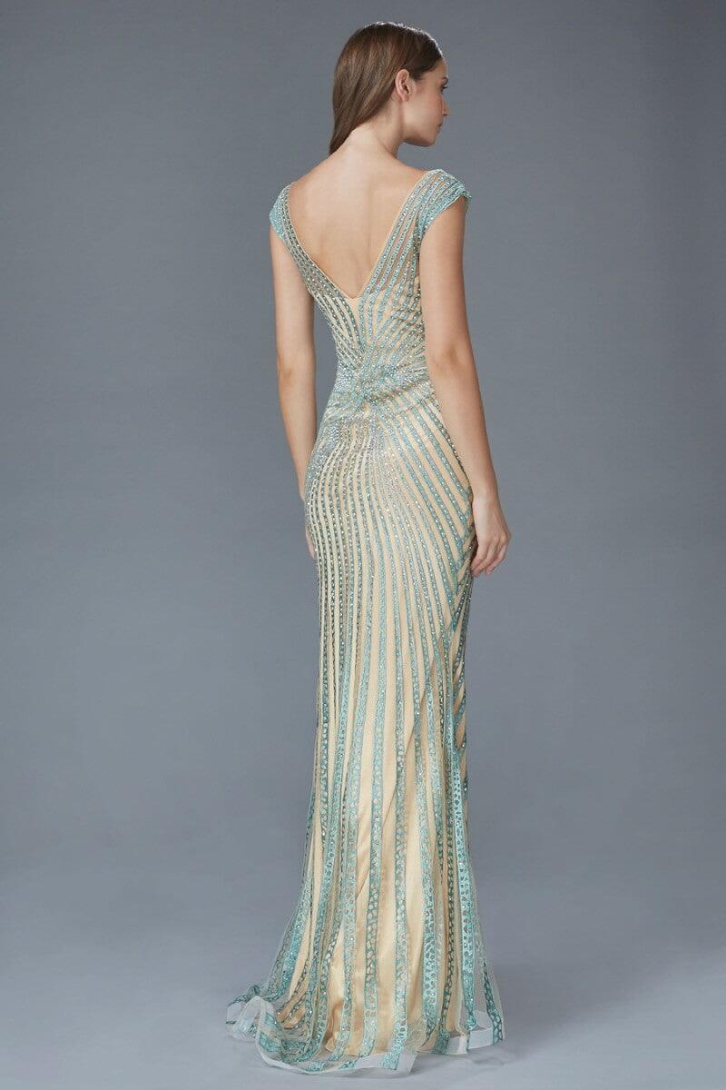 Prom Formal Beaded Dress Evening Gown - The Dress Outlet Elizabeth K
