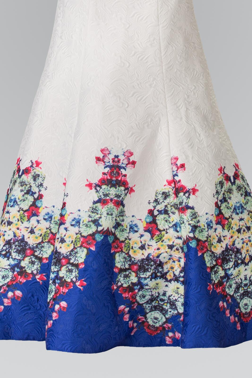 Prom Formal Flower Print Mermaid Evening Long Dress - The Dress Outlet Elizabeth K