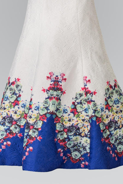 Prom Formal Flower Print Mermaid Evening Long Dress - The Dress Outlet Elizabeth K