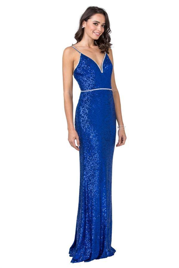 Prom Formal Spaghetti Straps Evening Long Gown - The Dress Outlet