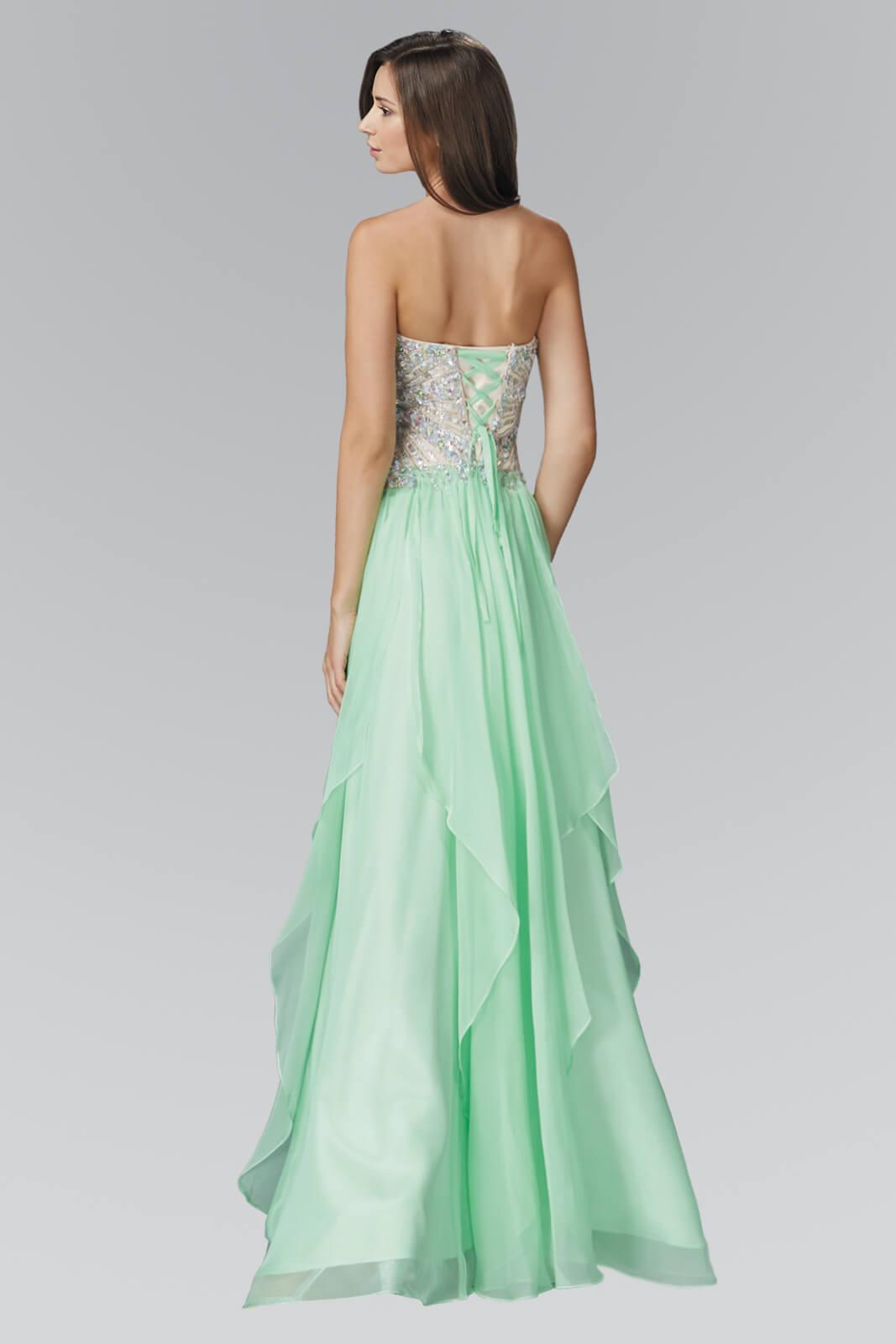 Prom Formal Strapless Sweetheart Chiffon Long Dress