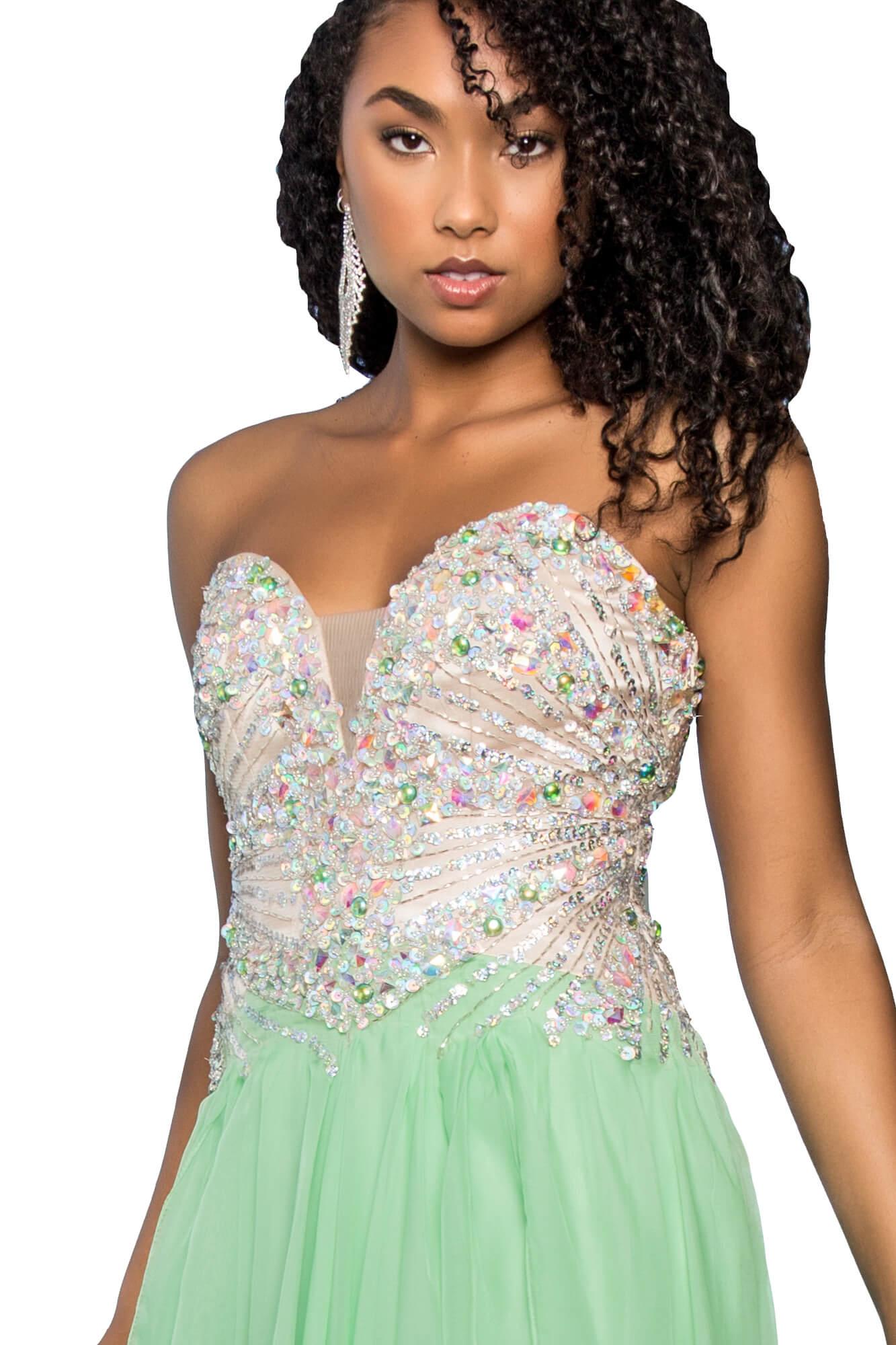 Prom Formal Strapless Sweetheart Chiffon Long Dress