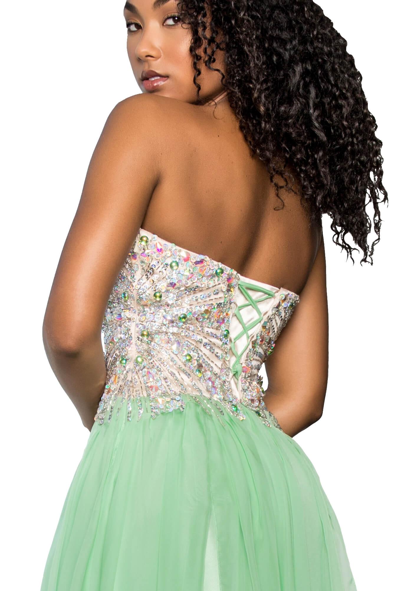 Prom Formal Strapless Sweetheart Chiffon Long Dress