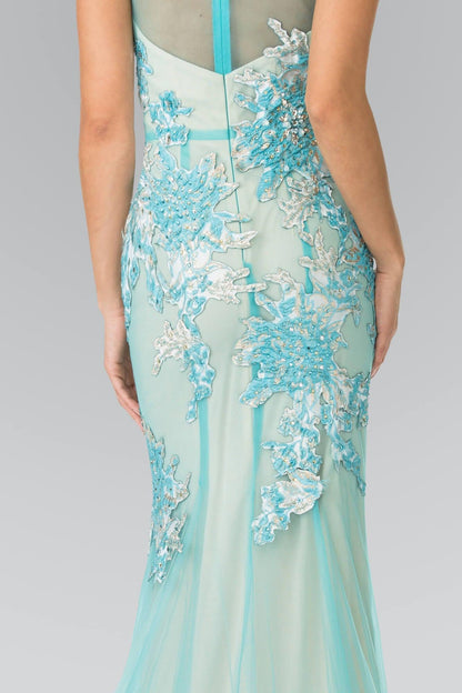 Prom Long Beaded Formal Evening Dress - The Dress Outlet Elizabeth K