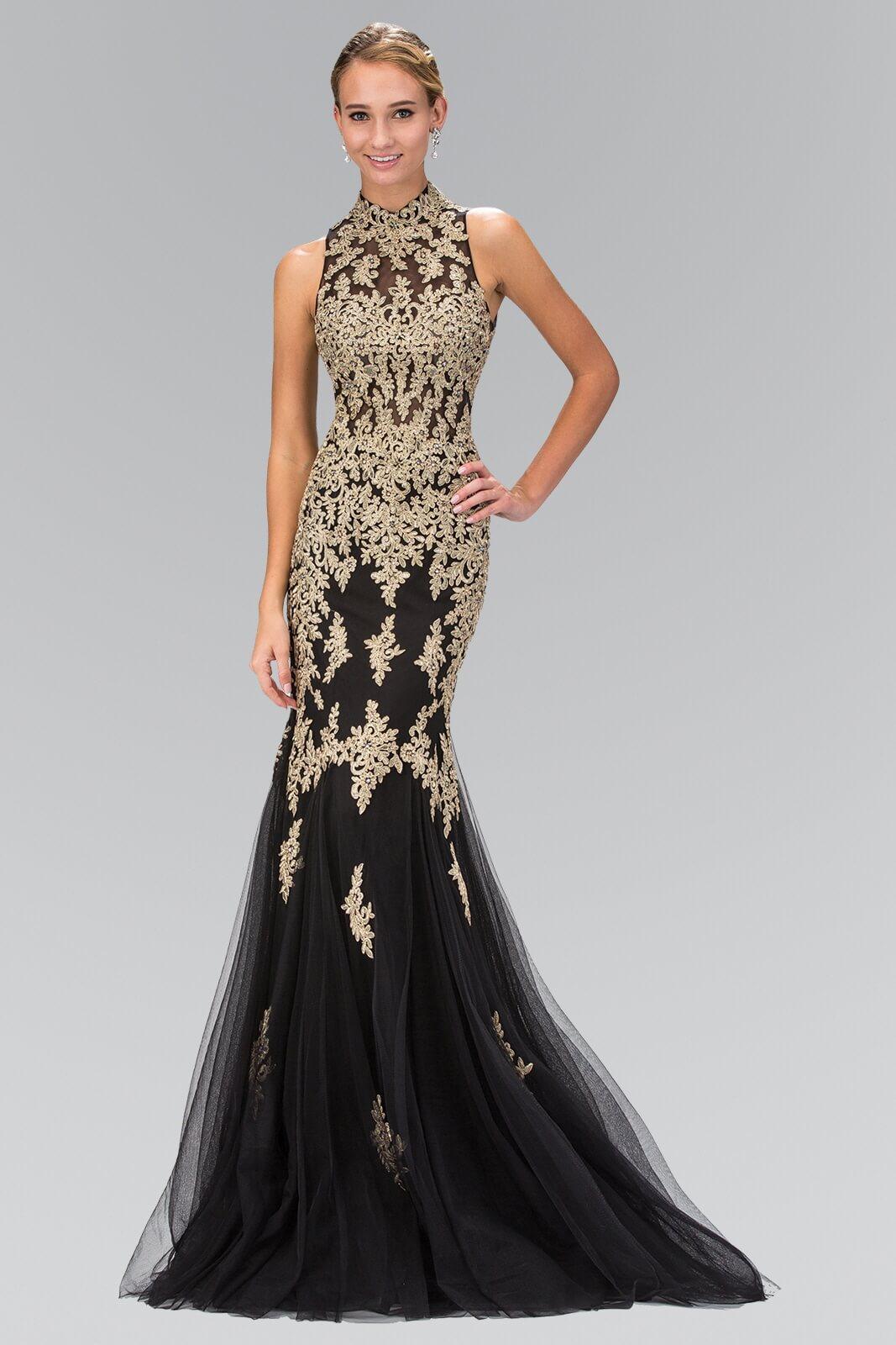 Prom Long Beaded Formal Evening Gown - The Dress Outlet Elizabeth K