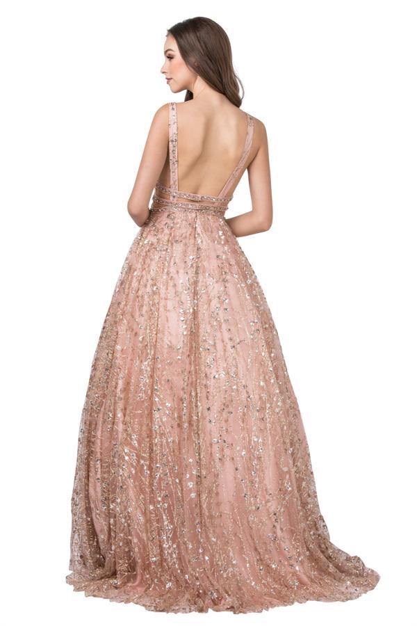 Prom Long Beaded Formal Glitter Dress