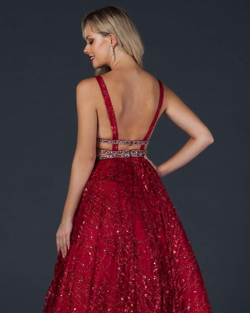 Prom Long Beaded Formal Glitter Dress