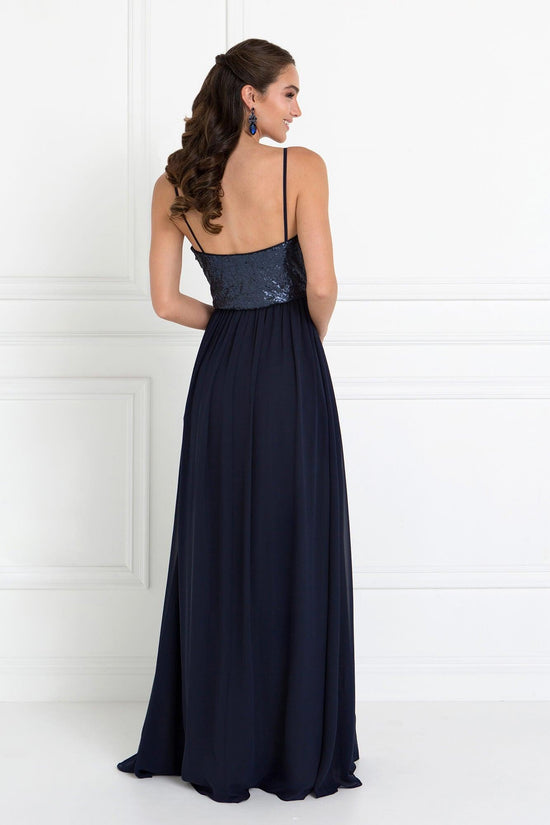 Long Chiffon Spaghetti Strap Dresses Plum