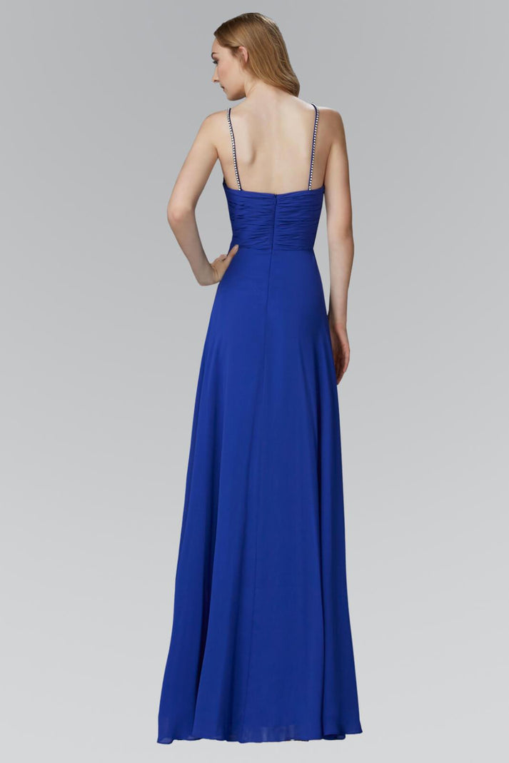 Blue Ombre Straps Chiffon Vintage Long Party Dress Formal Evening Dress, DP4608 main image 1