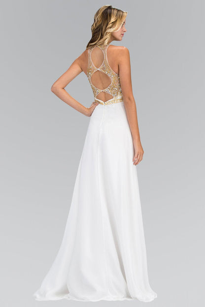 Prom Long Dress Beaded Chiffon Formal Gown - The Dress Outlet Elizabeth K