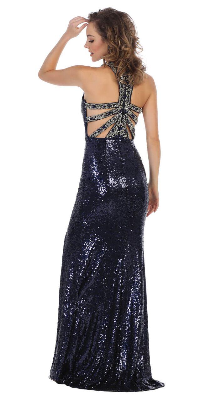 Prom Long Dress Beaded Party Gown - The Dress Outlet May Queen