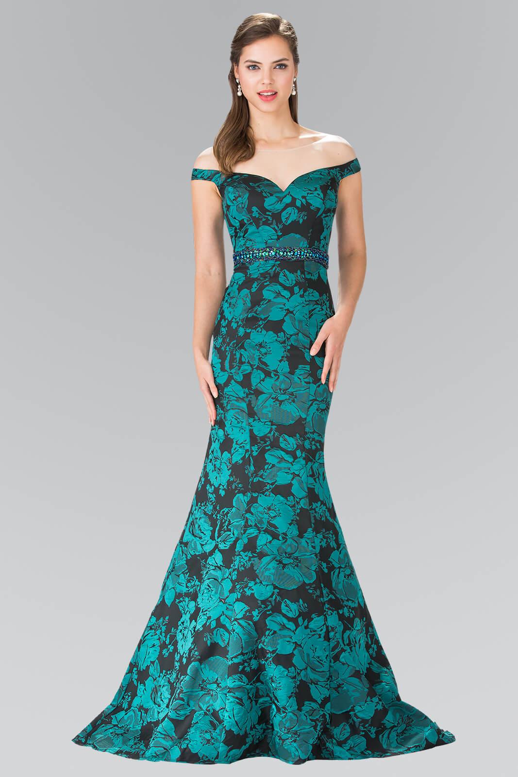 Prom Long Dress Floral Print Mermaid Gown - The Dress Outlet Elizabeth K