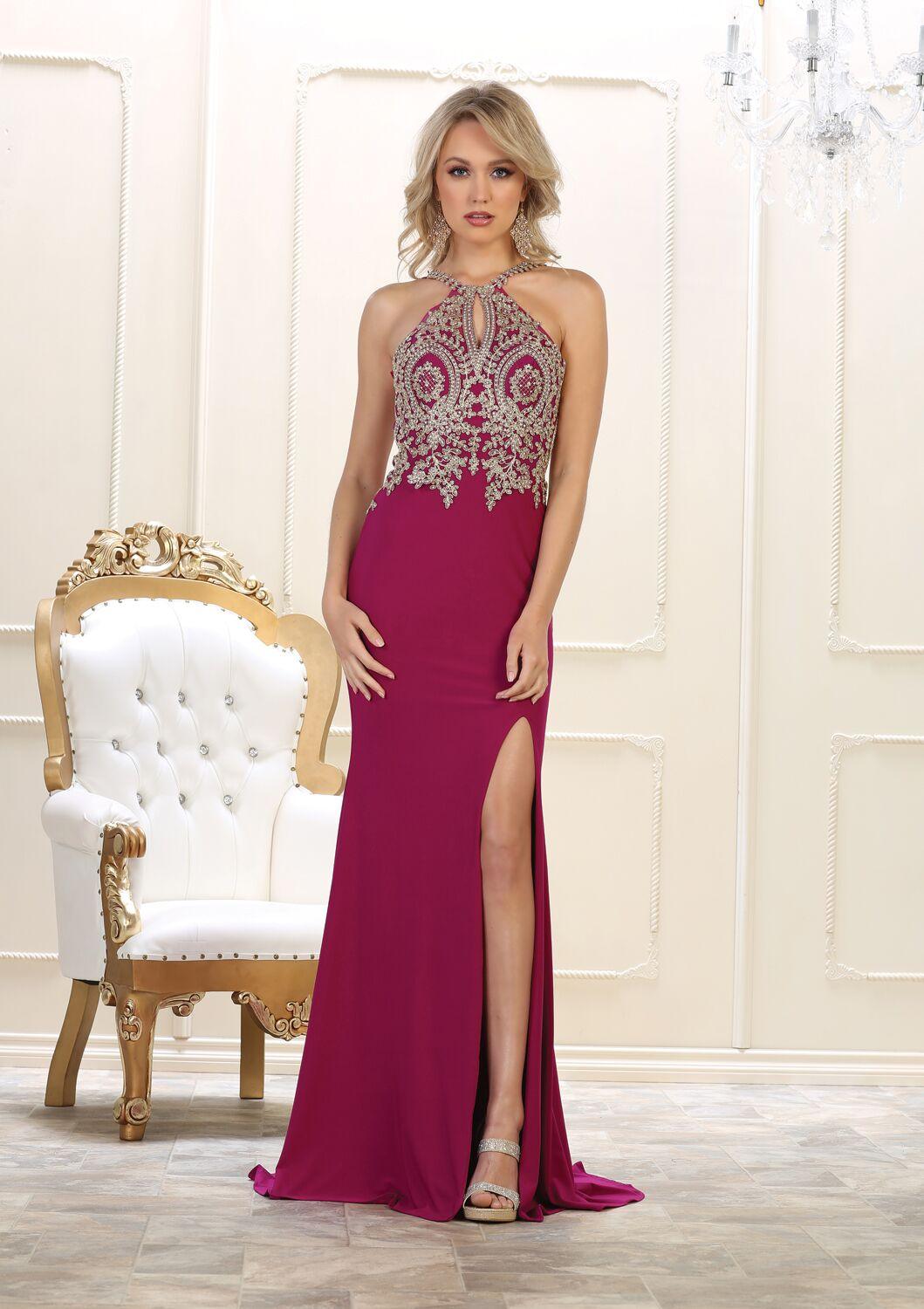 Prom Long Dress Formal Back Evening Gown - The Dress Outlet May Queen