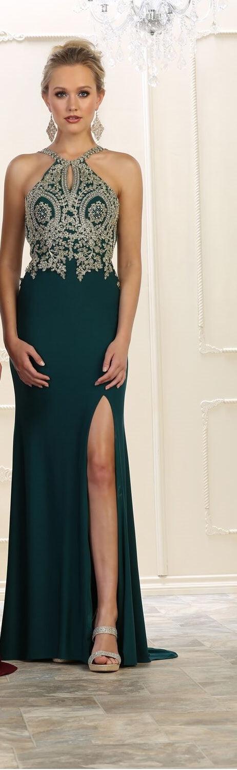 Prom Long Dress Formal Back Evening Gown - The Dress Outlet May Queen