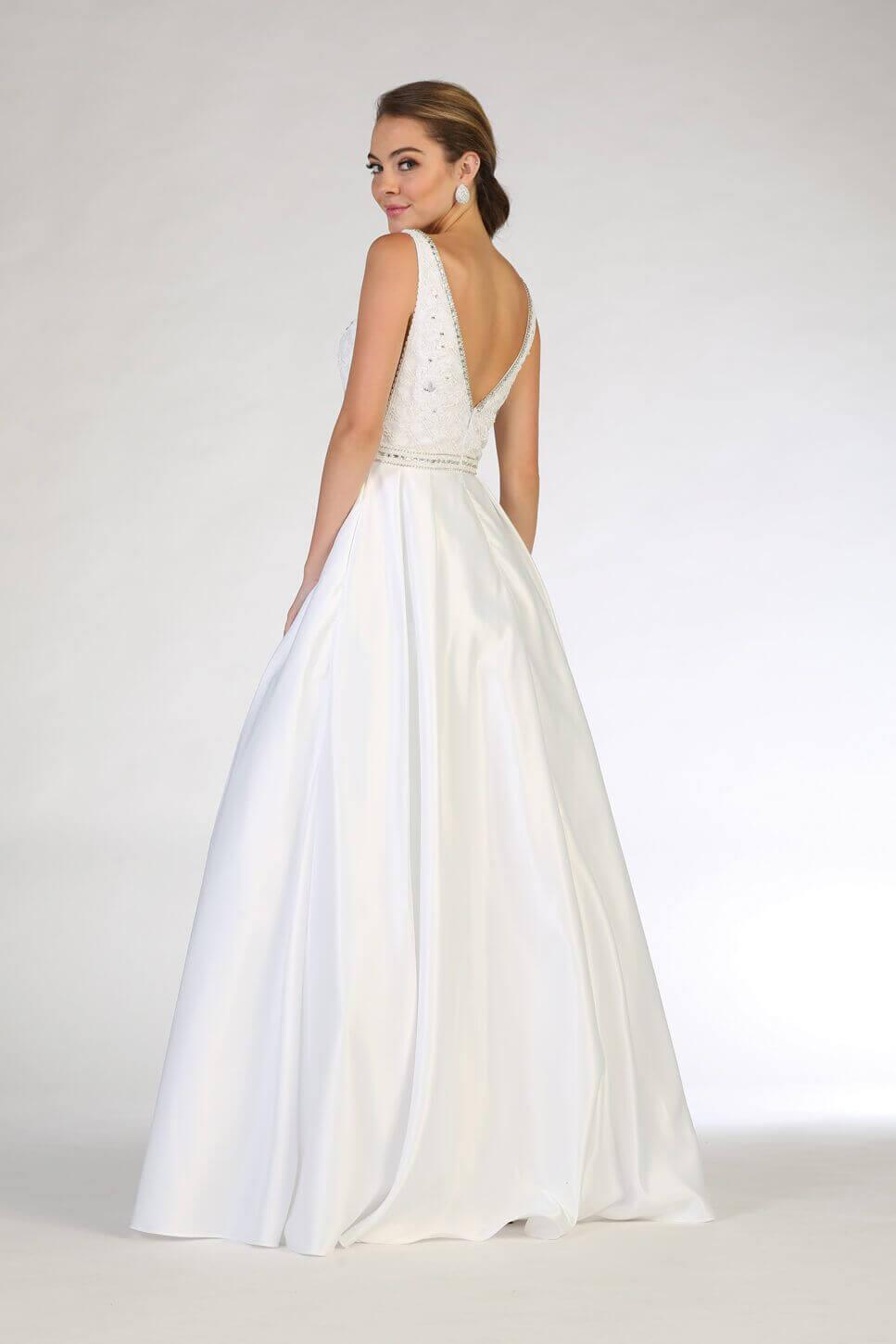 Prom Long Dress Formal Ball Gown with Pockets - The Dress Outlet May Queen