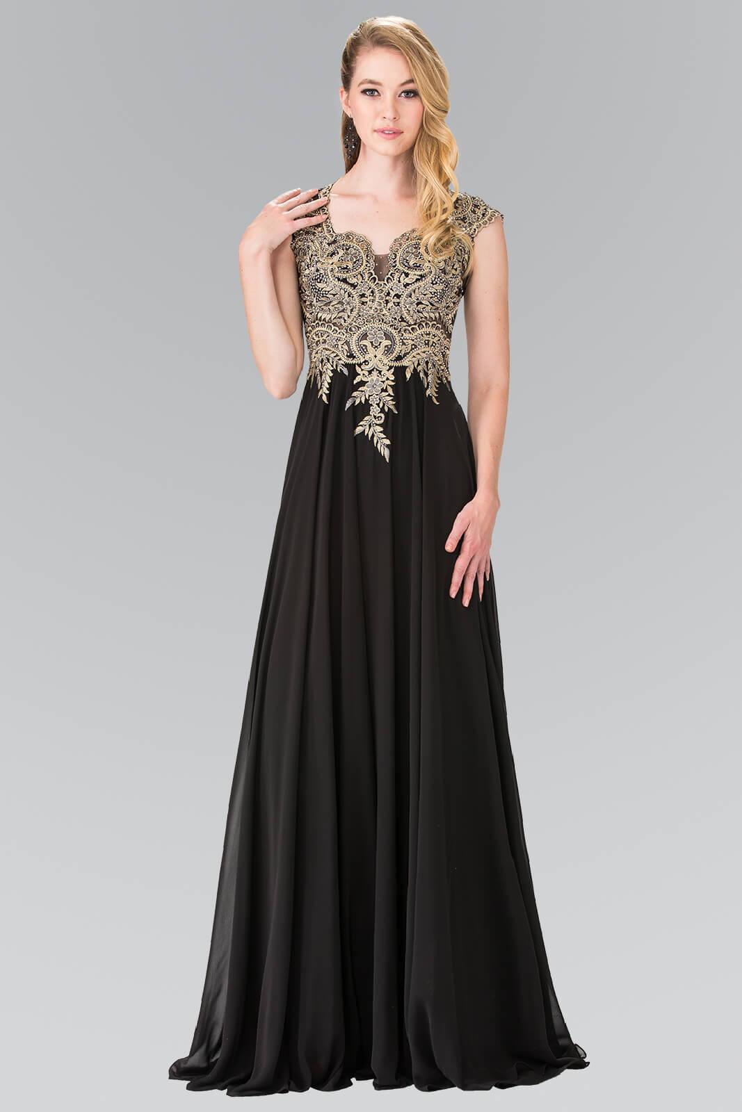 GLS Champagne Prom Long Dress Formal Evening Gown - XS - Embroidered A-Line with Scalloped Neckline GLS Champagne Prom Long Dress Formal Evening Gown - XS - Embroidered A-Line with Scalloped Neckline