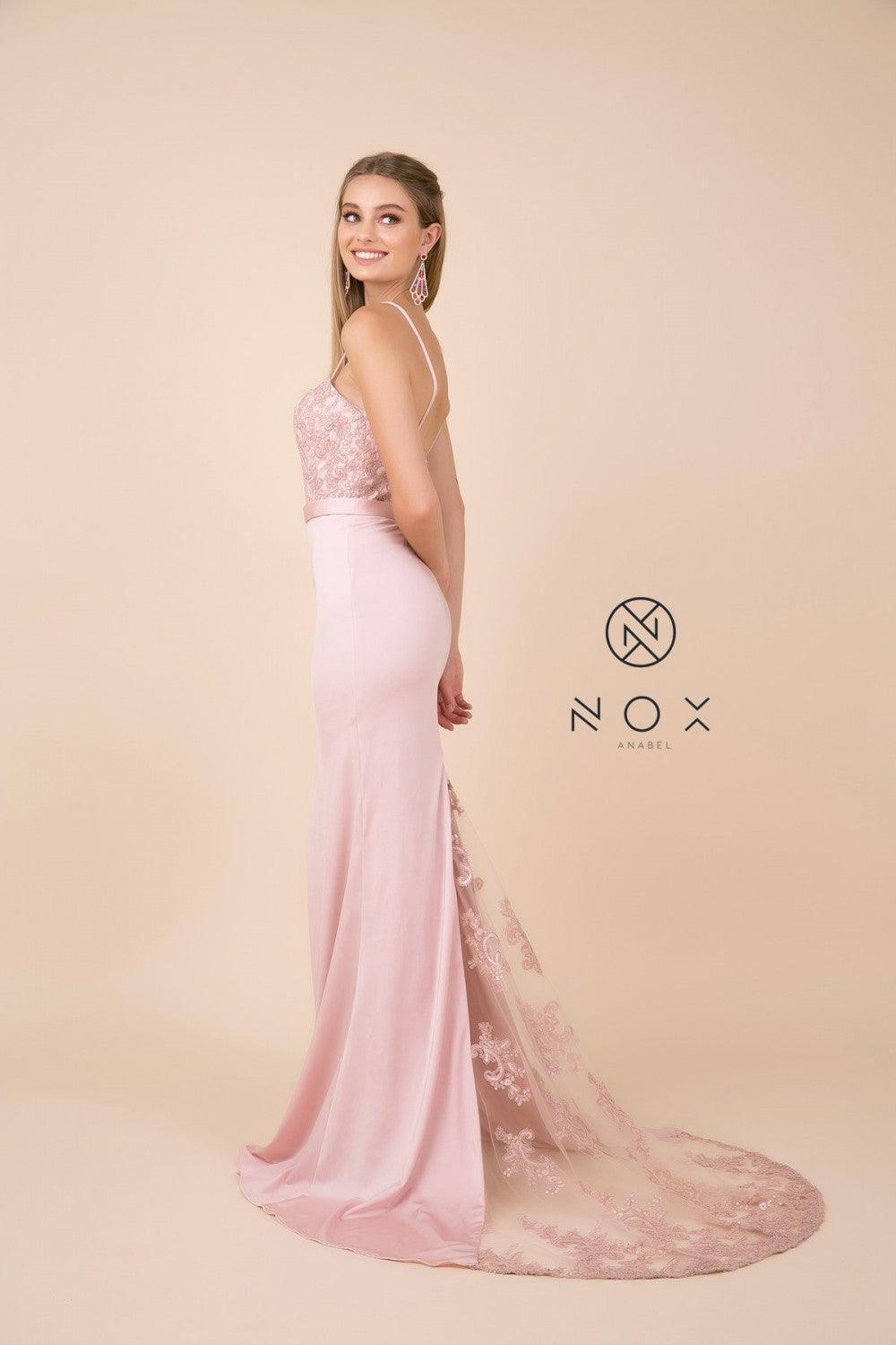 Prom Long Dress Fitted Evening Gown - The Dress Outlet Nox Anabel