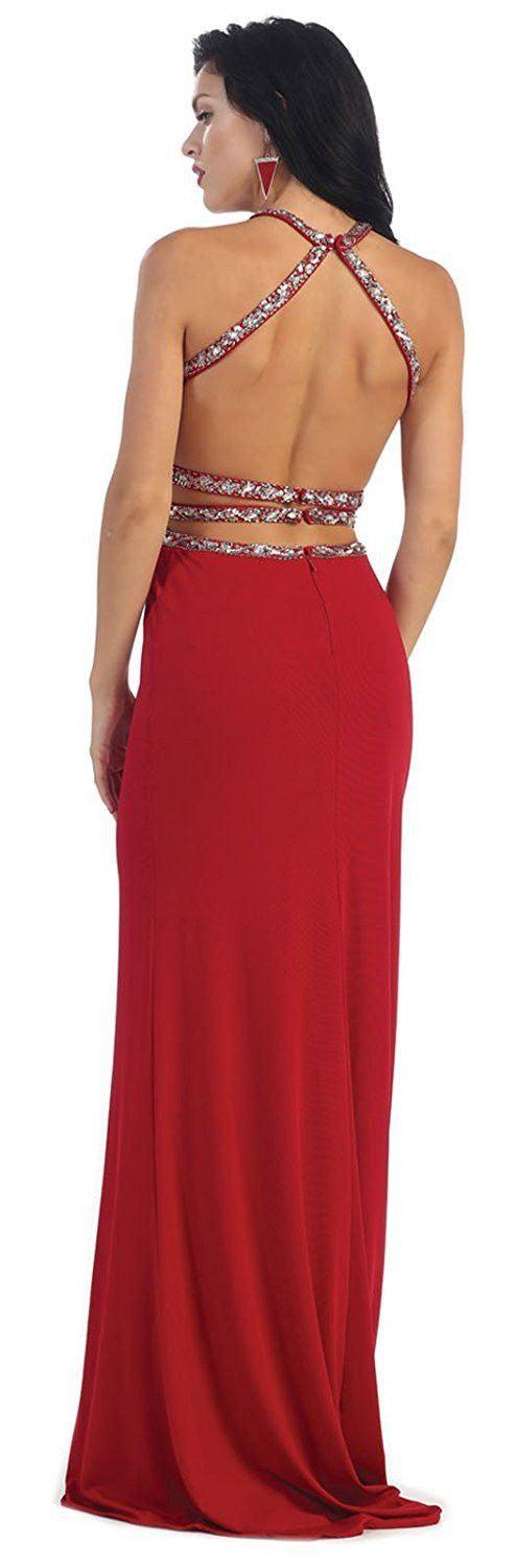 Prom Long Dress Formal Evening Gown Low Back - The Dress Outlet May Queen